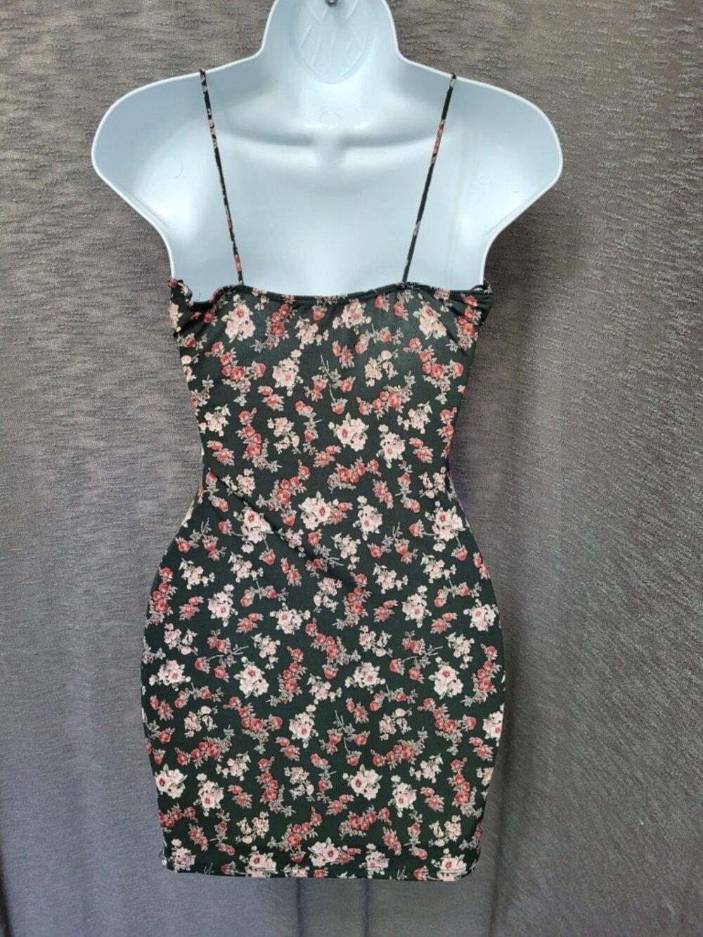 Womens Dark Floral Fairy Grunge Babydoll Top Size S Green Y2K Forest Earthy - Picture 12 of 12